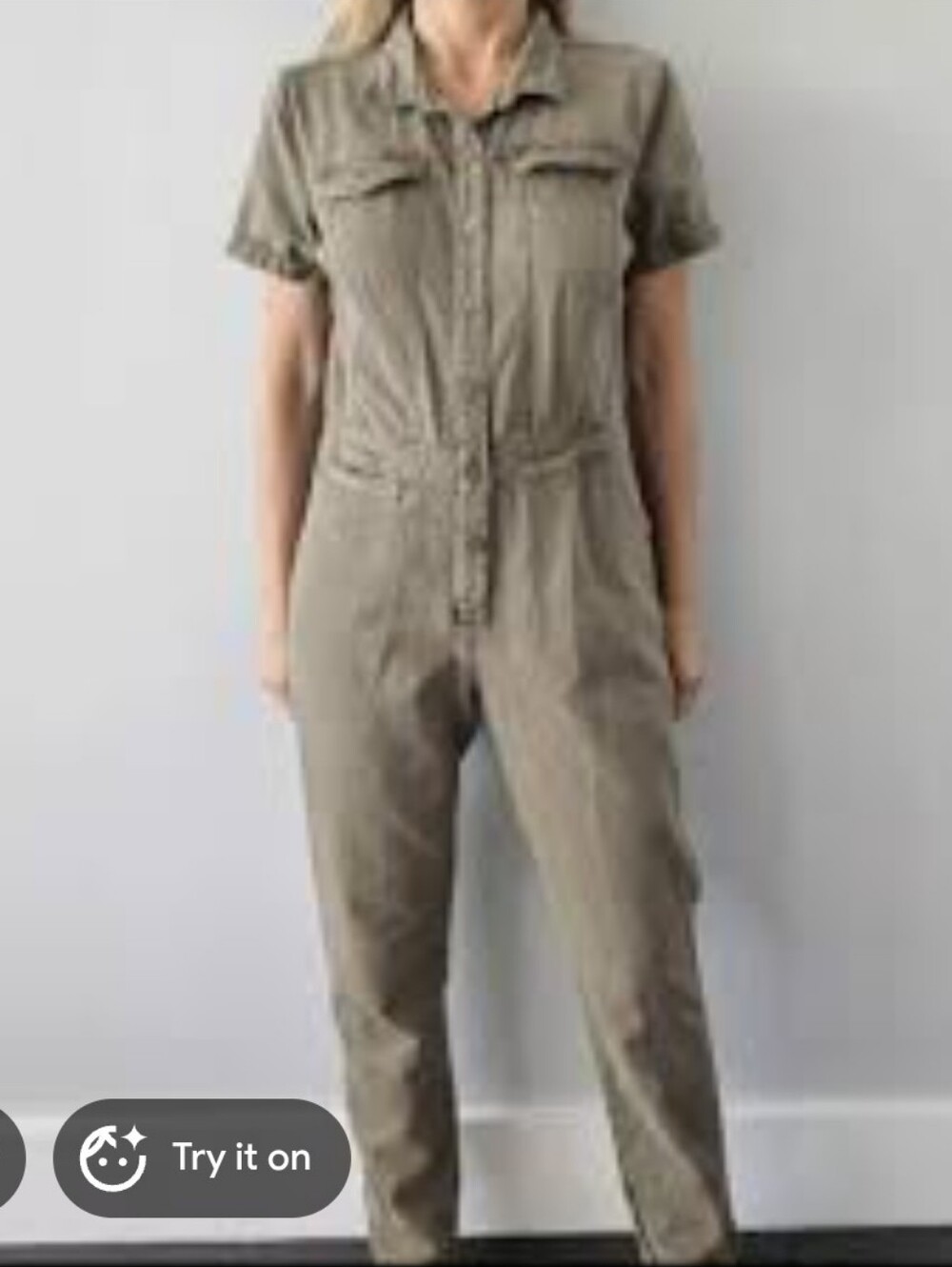 YFB Utility Short-Sleeve Jumpsuit in Olive Green XS